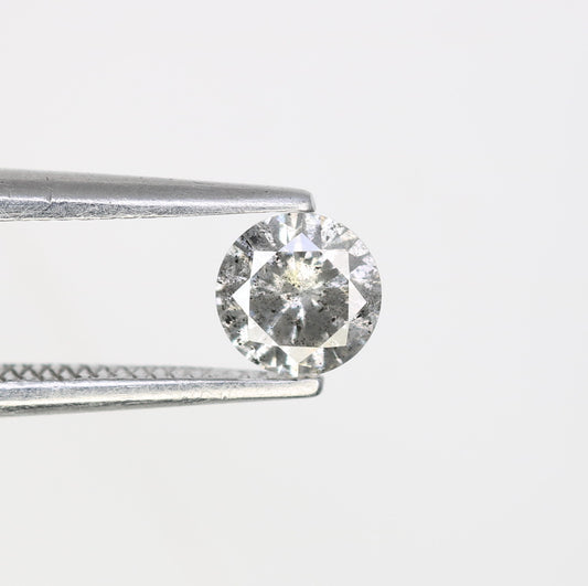Unique 0.35 CT Salt & Pepper Round Brilliant Cut Diamond | Perfect for Engagement Rings | 4.60 x 2.60 MM - JayKrishna Diamond