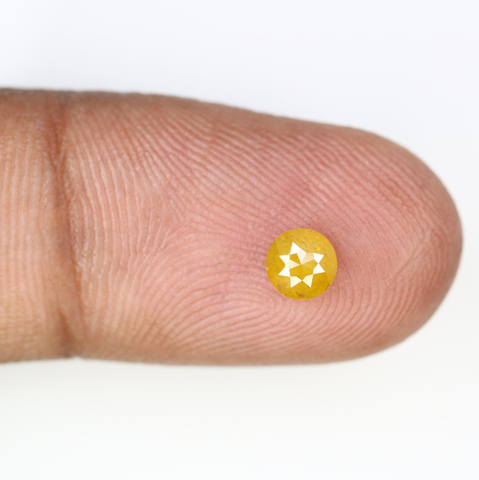 0.41 CT Round Rose Cut Yellow Diamond Loose Gemstone for Promise Rings and Custom Engagement Jewelry - JayKrishna Diamond