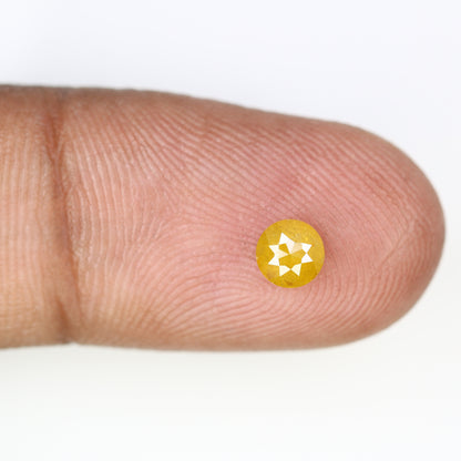 0.41 CT Round Rose Cut Yellow Diamond Loose Gemstone for Promise Rings and Custom Engagement Jewelry - JayKrishna Diamond
