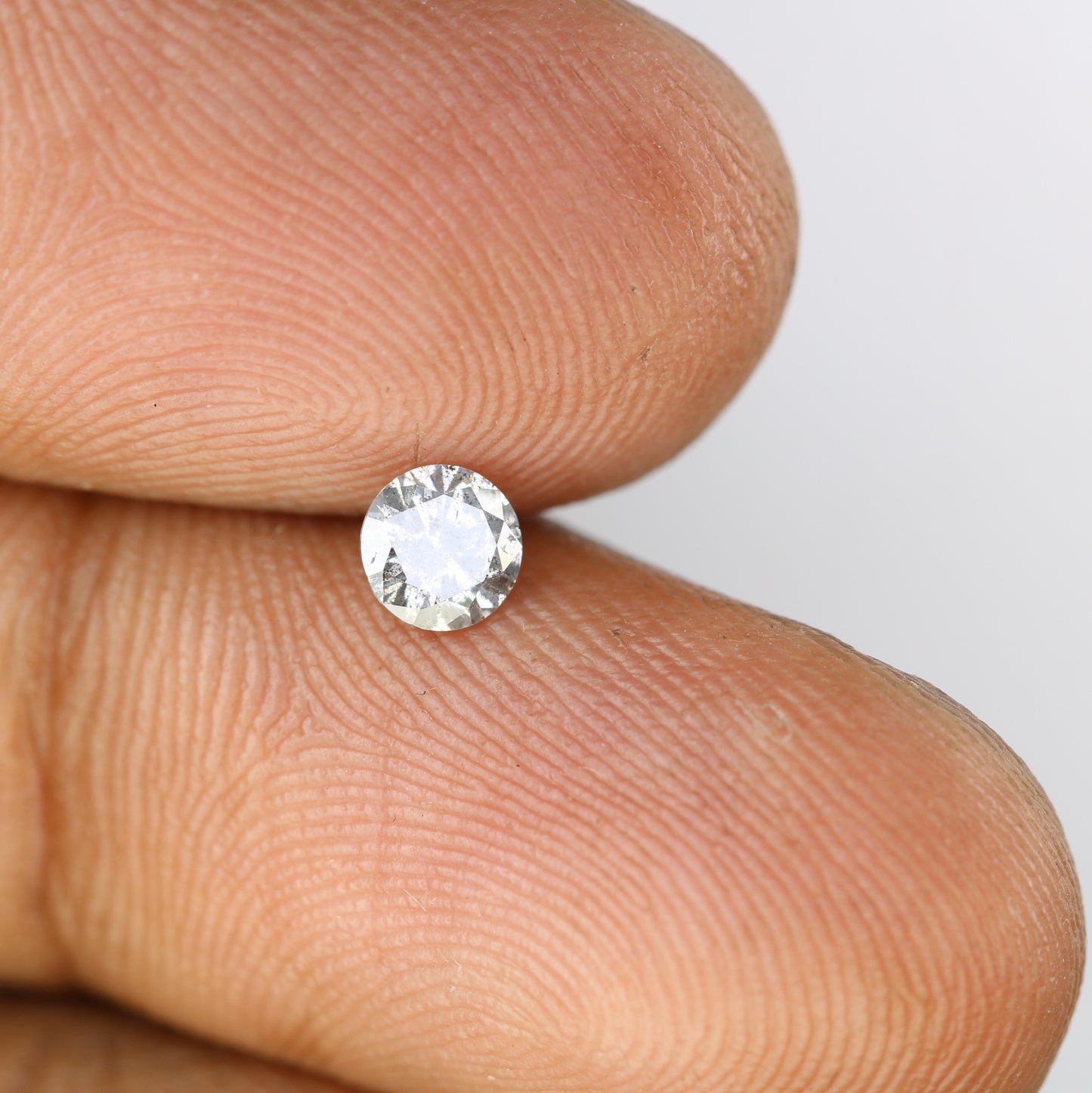 Unique 0.35 CT Salt & Pepper Round Brilliant Cut Diamond | Perfect for Engagement Rings | 4.60 x 2.60 MM - JayKrishna Diamond