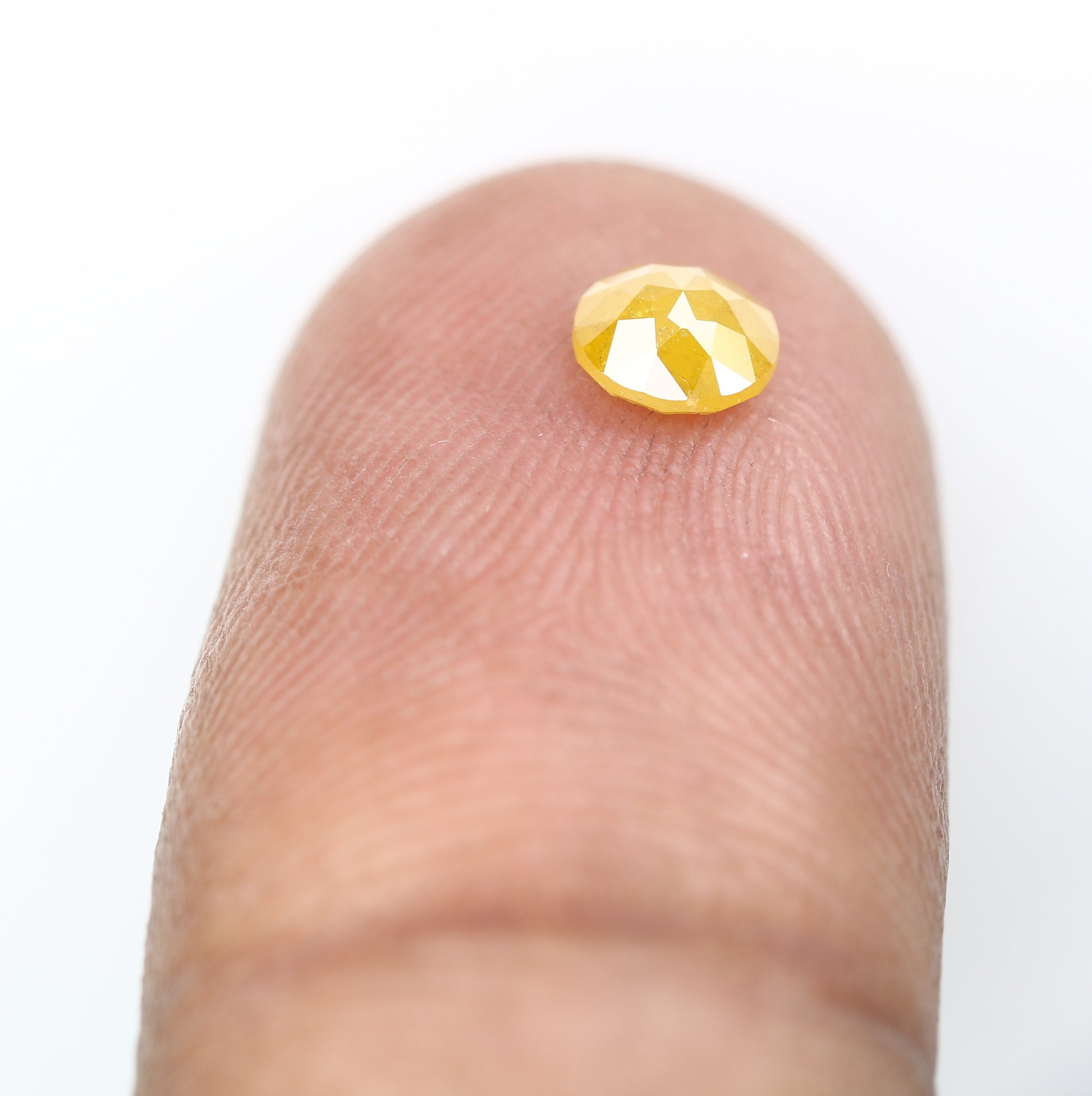 0.41 CT Round Rose Cut Yellow Diamond Loose Gemstone for Promise Rings and Custom Engagement Jewelry - JayKrishna Diamond