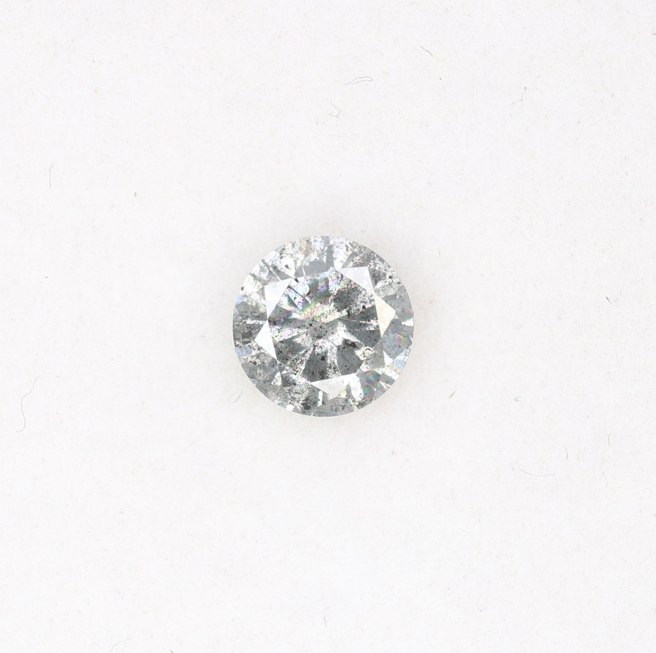 Unique 0.35 CT Salt & Pepper Round Brilliant Cut Diamond | Perfect for Engagement Rings | 4.60 x 2.60 MM - JayKrishna Diamond