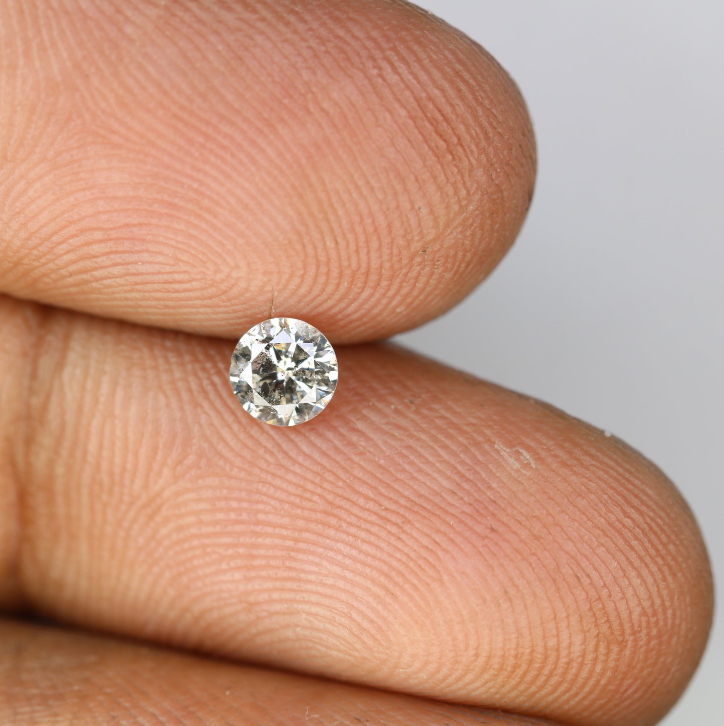 0.38 CT 4.50 x 2.80 MM Loose Salt and Pepper Round Brilliant Cut Diamond for Custom Proposal Rings, Unique Engagement Jewelry & Ethical Fine Jewelry - JayKrishna Diamond