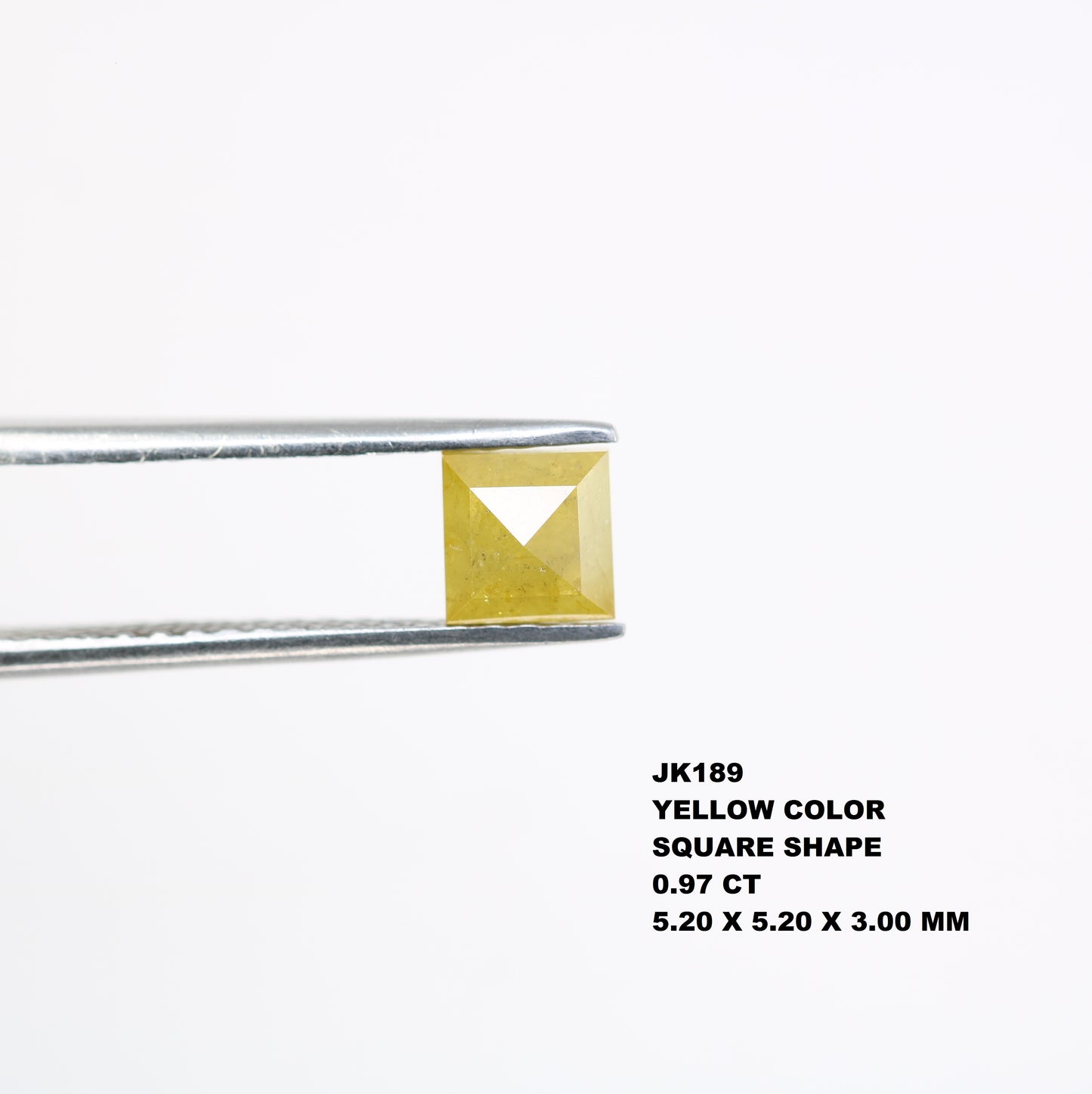 0.97 CT 5.20 MM Unique Square Shape Yellow Fancy Diamond For Jewelry - JayKrishna Diamond