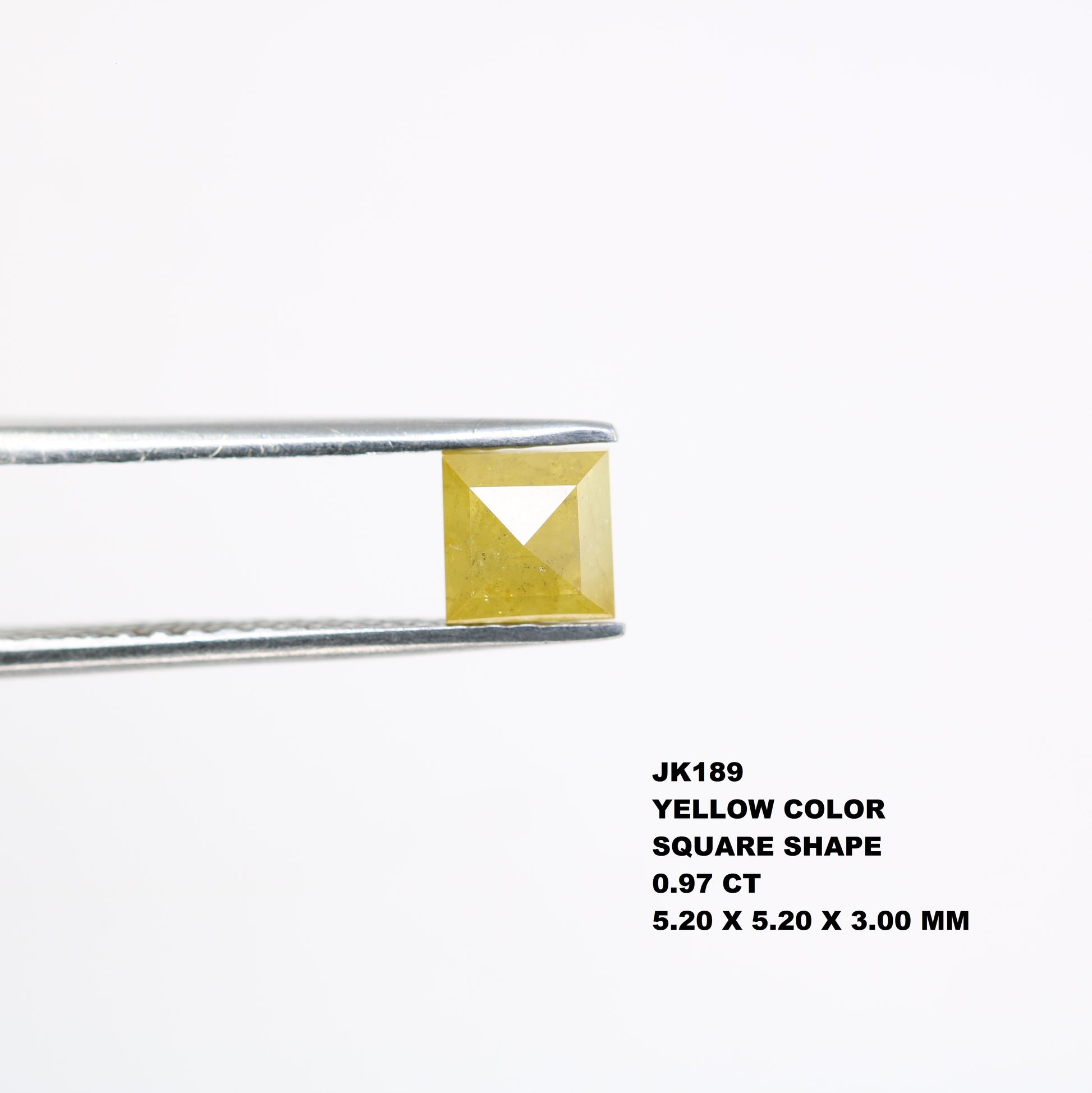 0.97 CT 5.20 MM Unique Square Shape Yellow Fancy Diamond For Jewelry - JayKrishna Diamond