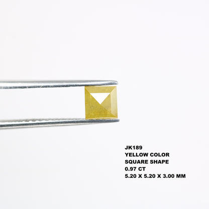 0.97 CT 5.20 MM Unique Square Shape Yellow Fancy Diamond For Jewelry - JayKrishna Diamond