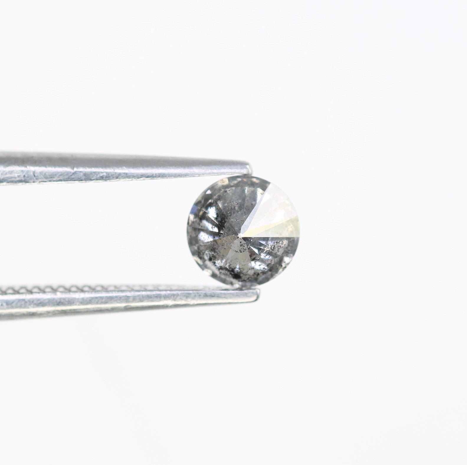 Unique 0.38 CT Salt & Pepper Round Brilliant Cut Diamond | Perfect for Proposal Rings | 4.60 x 2.80 MM - JayKrishna Diamond