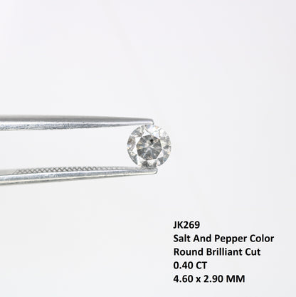 0.40 CT Salt and Pepper Round Brilliant Cut Loose Diamond for Custom Engagement Rings, Unique Fine Jewelry & Ethical Bridal Jewelry - JayKrishna Diamond