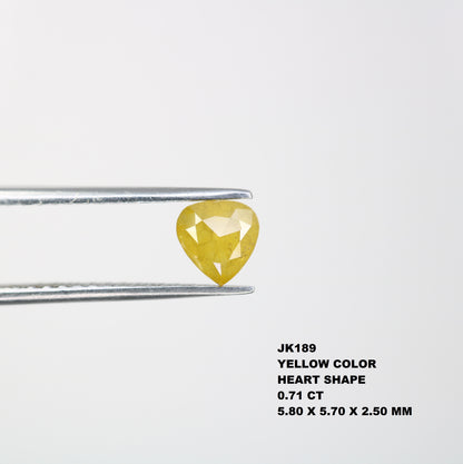 0.71 CT 5.80 MM Lovely Heart Shape Yellow Diamond For Promise Ring - JayKrishna Diamond