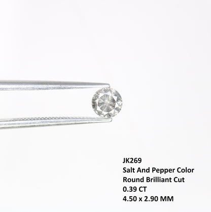 0.39 CT Salt and Pepper Round Brilliant Cut Natural Diamond for Custom Proposal Rings, Unique Engagement Jewelry & Ethical Fine Jewelry - JayKrishna Diamond