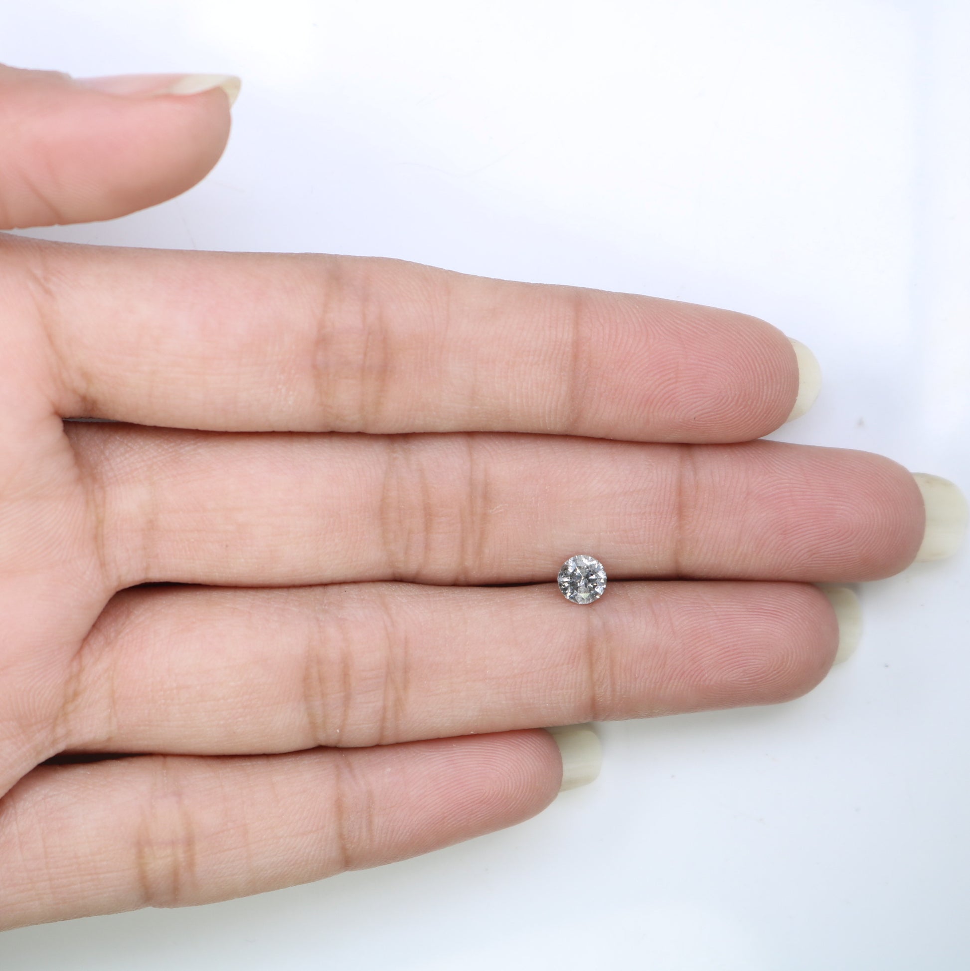 0.43 CT Loose Salt and Pepper Round Brilliant Cut Diamond for Wedding Ring and Custom Bridal Jewelry - JayKrishna Diamond