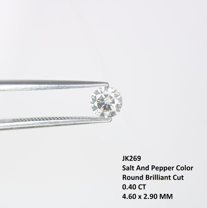 Unique 0.40 CT Salt & Pepper Round Brilliant Cut Diamond | Perfect for Wedding Rings | 4.60 x 2.90 MM - JayKrishna Diamond