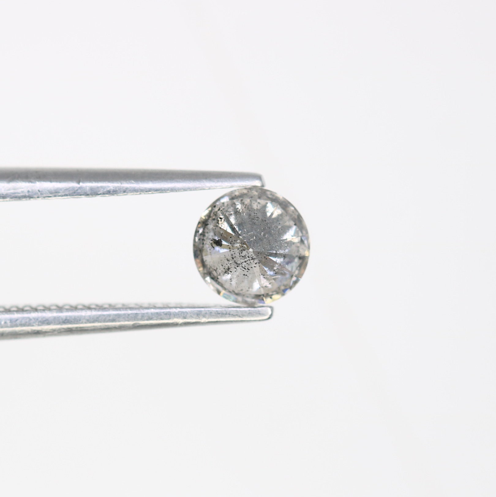 0.38 CT Salt and Pepper Round Brilliant Cut 4.60 x 2.70 MM Natural Diamond for Custom Statement Rings, Unique Engagement Jewelry & Artisan Fine Jewelry - JayKrishna Diamond