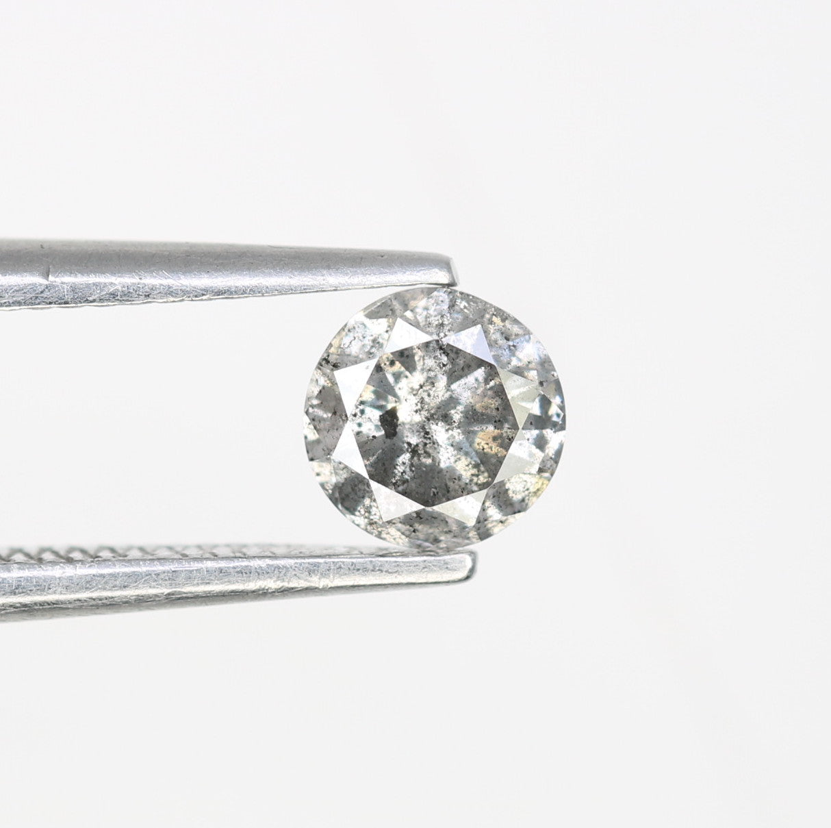 Unique 0.41 CT Salt & Pepper Round Brilliant Cut Diamond | Perfect for Promise Rings | 4.60 x 2.80 MM - JayKrishna Diamond