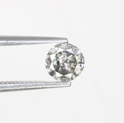 Unique 0.41 CT Salt & Pepper Round Brilliant Cut Diamond | Perfect for Promise Rings | 4.60 x 2.80 MM - JayKrishna Diamond
