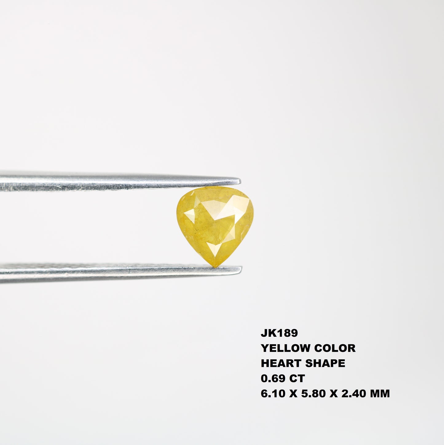 0.69 CT 6.10 MM Lovely Heart Shape Yellow Antique Diamond For Valentine Gift - JayKrishna Diamond