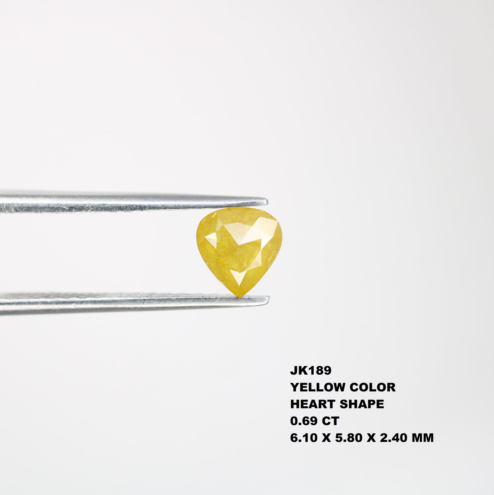0.69 CT 6.10 MM Lovely Heart Shape Yellow Antique Diamond For Valentine Gift - JayKrishna Diamond