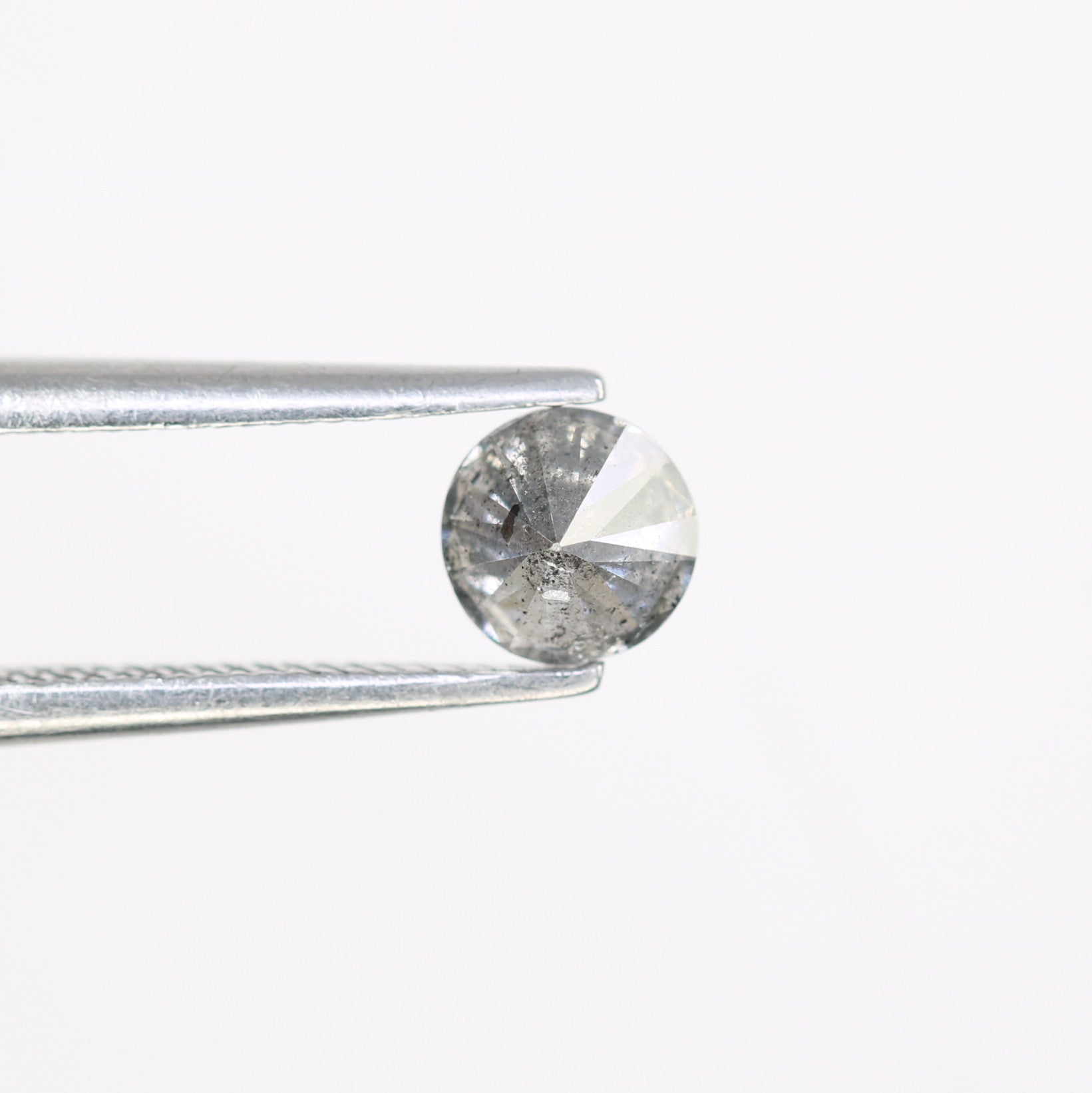 Unique 0.41 CT Salt & Pepper Round Brilliant Cut Diamond | Perfect for Promise Rings | 4.60 x 2.80 MM - JayKrishna Diamond