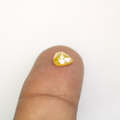 0.69 CT 6.10 MM Lovely Heart Shape Yellow Antique Diamond For Valentine Gift - JayKrishna Diamond