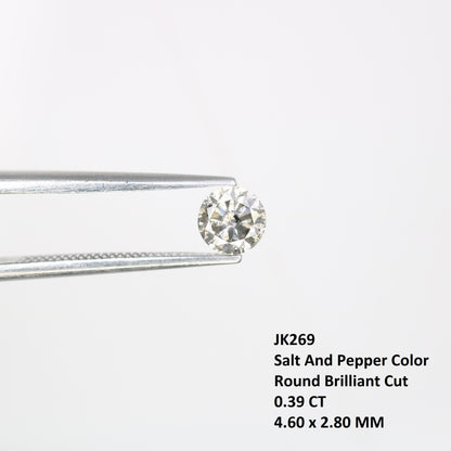 0.39 CT 4.60 x 2.80 MM Round Brilliant Cut Salt and Pepper Loose Diamond for Custom Engagement Rings, Unique Fine Jewelry & Ethical Wedding Jewelry - JayKrishna Diamond