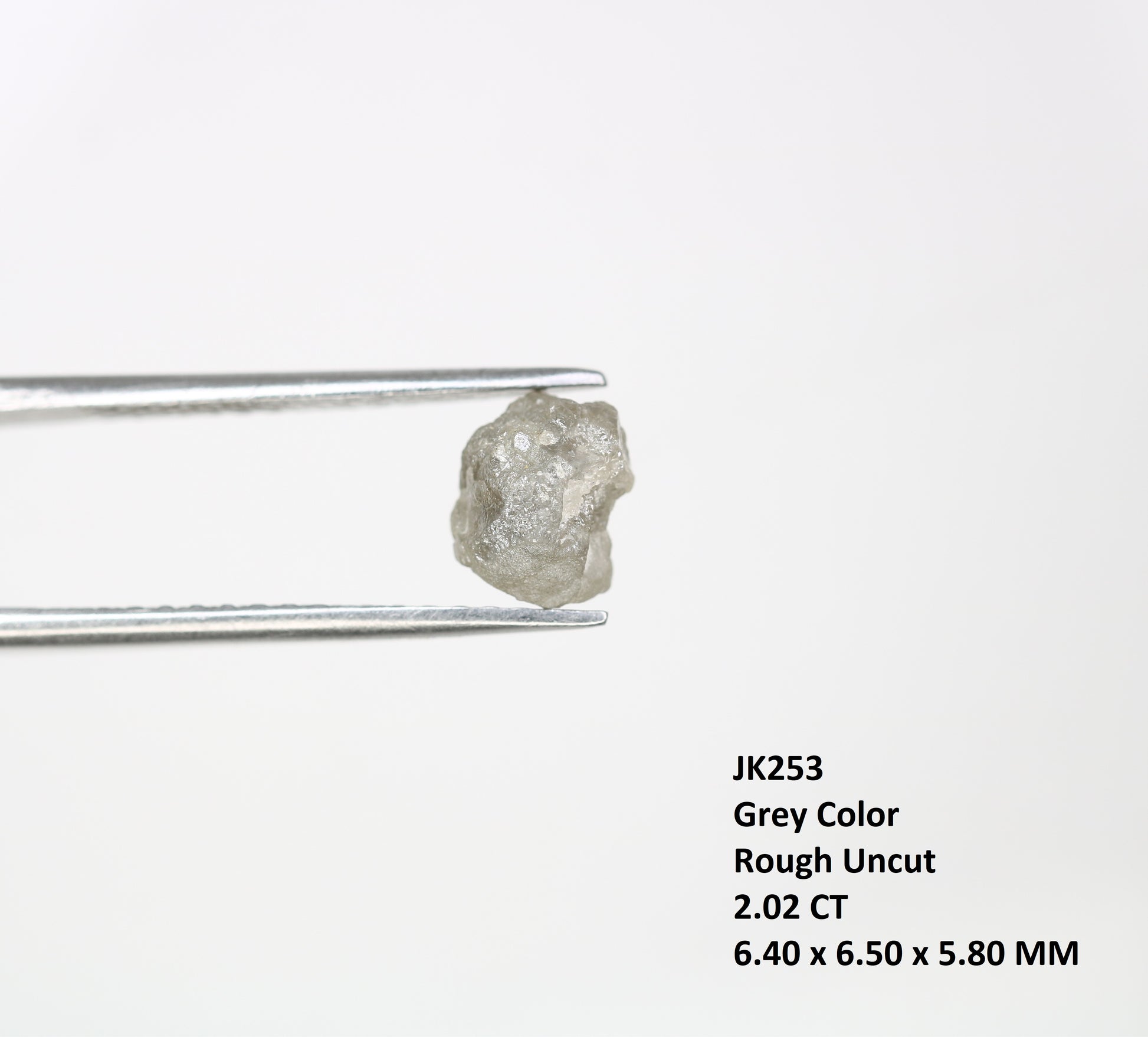2.02 CT Raw Rough Irregular Cut Grey Natural Diamond For Engagement Ring - JayKrishna Diamond