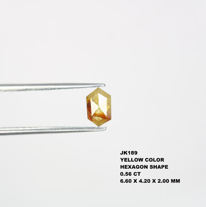 0.56 CT Fancy Yellow Elongated Hexagon Diamond – Stunning Loose Gem for Artisan Wedding Rings - JayKrishna Diamond