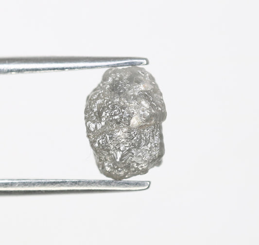 1.76 CT 7.60 MM Uncut Raw Rough Grey Natural Diamond For Engagement Ring - JayKrishna Diamond