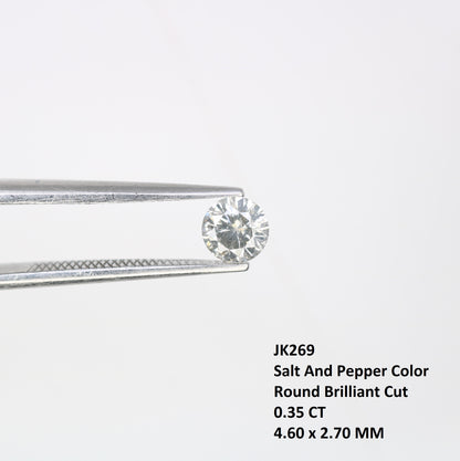 0.35 CT 4.60 x 2.70 MM Salt and Pepper Round Brilliant Cut Natural Diamond | Ideal for Designer Engagement Rings, Custom Wedding Jewelry & Unique Fine Jewelry - JayKrishna Diamond