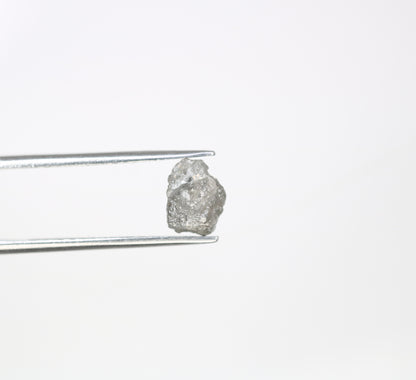 1.76 CT 7.60 MM Uncut Raw Rough Grey Natural Diamond For Engagement Ring - JayKrishna Diamond