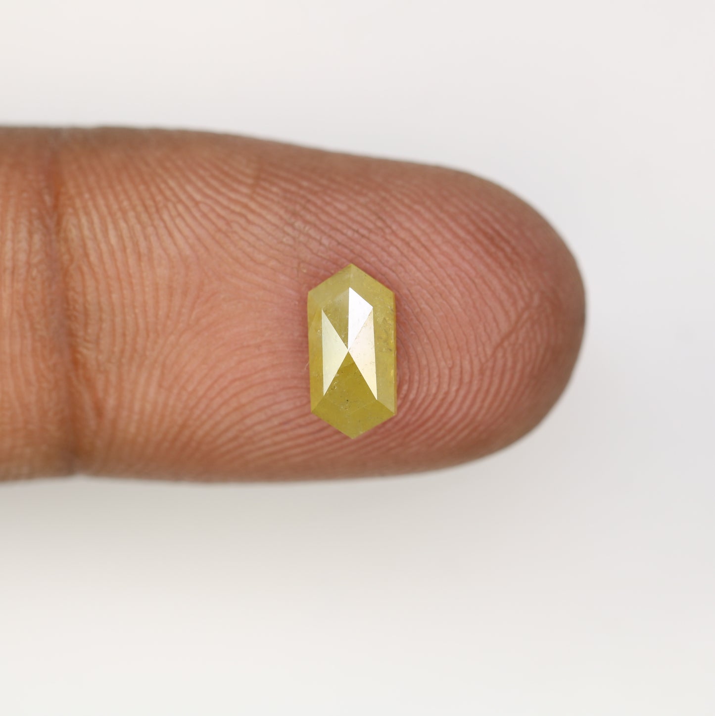 0.90 CT 8.90 MM Unique Yellow Elongated Hexagon Shape Diamond For Engagement Ring - JayKrishna Diamond