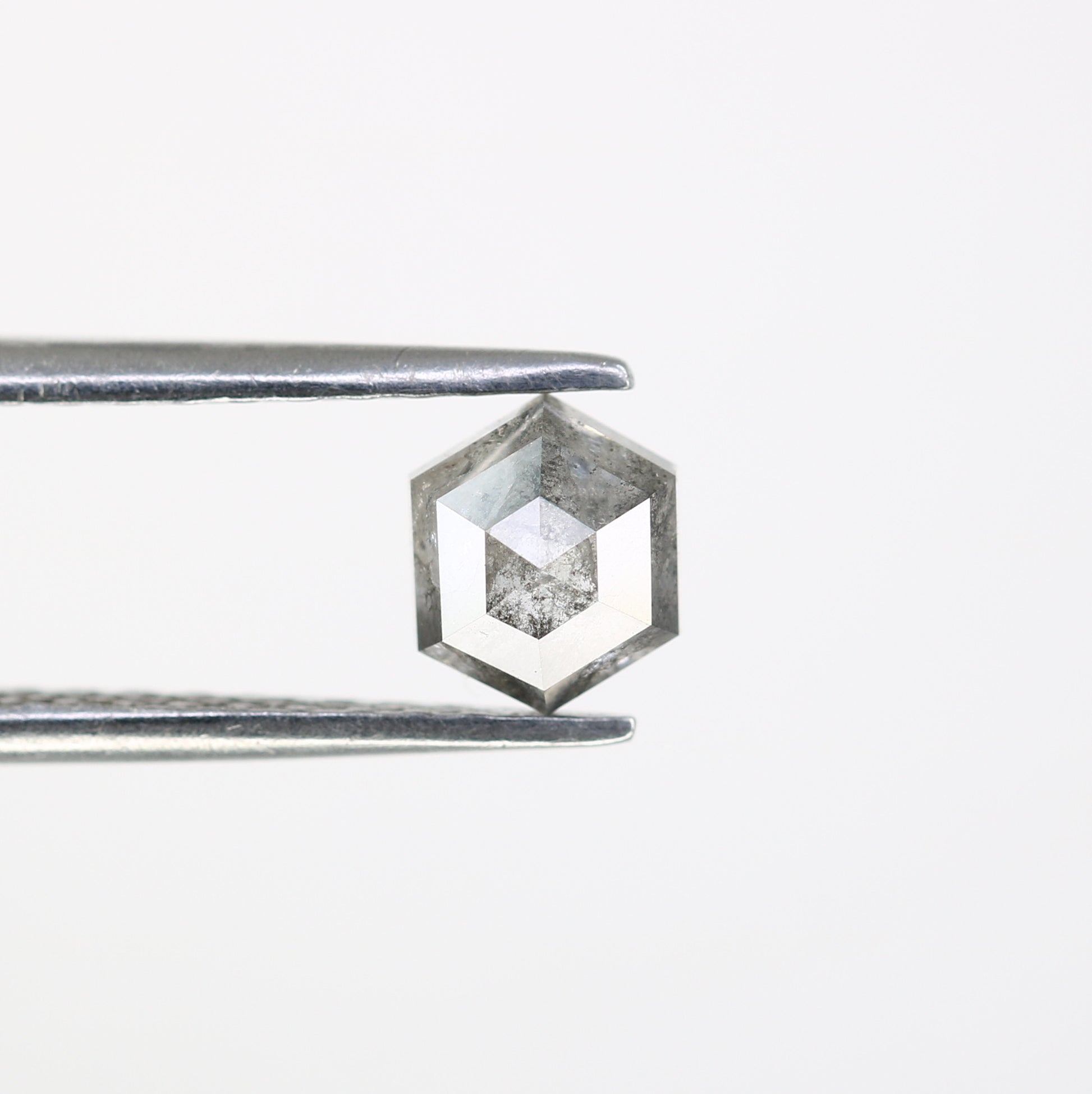 0.90 CT Hexagon Cut 5.90 MM Loose Salt And Pepper Diamond For Engagement Ring - JayKrishna Diamond