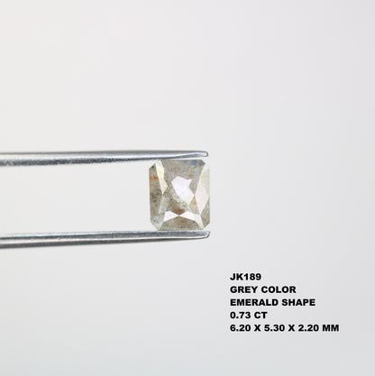 0.73 CT 6.20 CT Polished Emerald Shape Grey Diamond For Engagement Ring - JayKrishna Diamond
