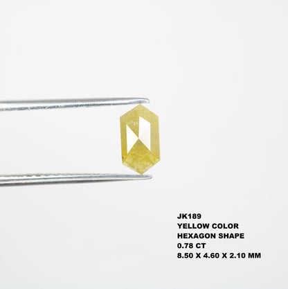0.78 CT 8.50 MM Yellow Elongated Hexagon Shape Diamond For Wedding Ring - JayKrishna Diamond