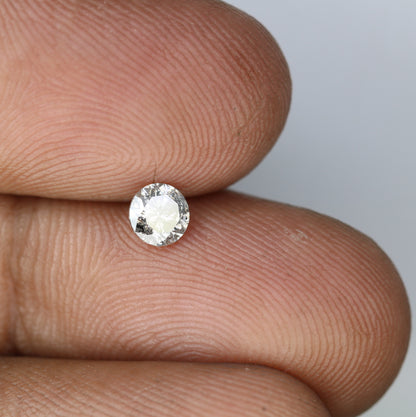 0.38 CT Round Brilliant Cut Salt and Pepper Diamond 4.60 x 2.80 MM | Loose Natural Gemstone for Custom Wedding Rings, Unique & Ethical Fine Jewelry - JayKrishna Diamond
