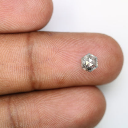 0.90 CT Hexagon Cut 5.90 MM Loose Salt And Pepper Diamond For Engagement Ring - JayKrishna Diamond