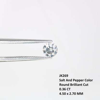 0.36 CT Round Brilliant Cut Salt and Pepper Diamond | Natural Gemstone for Promise Rings, Unique Engagement Jewelry & Ethical Fine Jewelry - JayKrishna Diamond