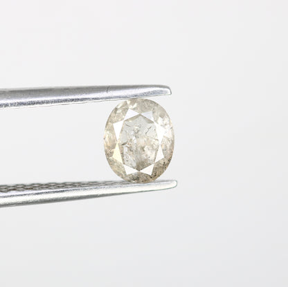 0.68 CT Oval Shaped 5.60 MM Natural Loose Salt And Pepper Diamond For Engagement Ring - JayKrishna Diamond