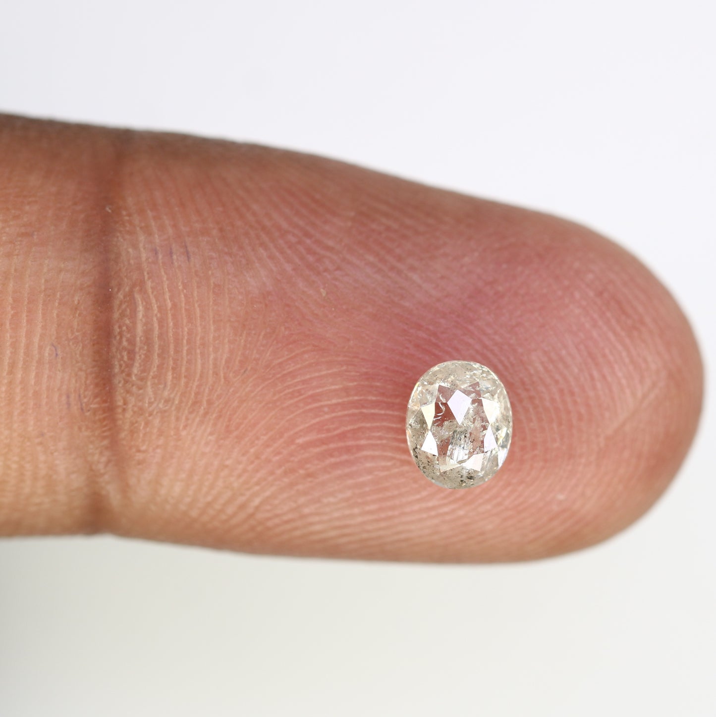0.68 CT Oval Shaped 5.60 MM Natural Loose Salt And Pepper Diamond For Engagement Ring - JayKrishna Diamond