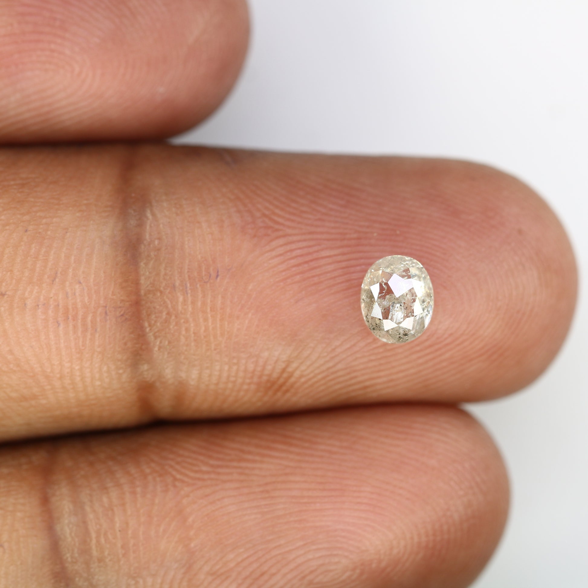 0.68 CT Oval Shaped 5.60 MM Natural Loose Salt And Pepper Diamond For Engagement Ring - JayKrishna Diamond