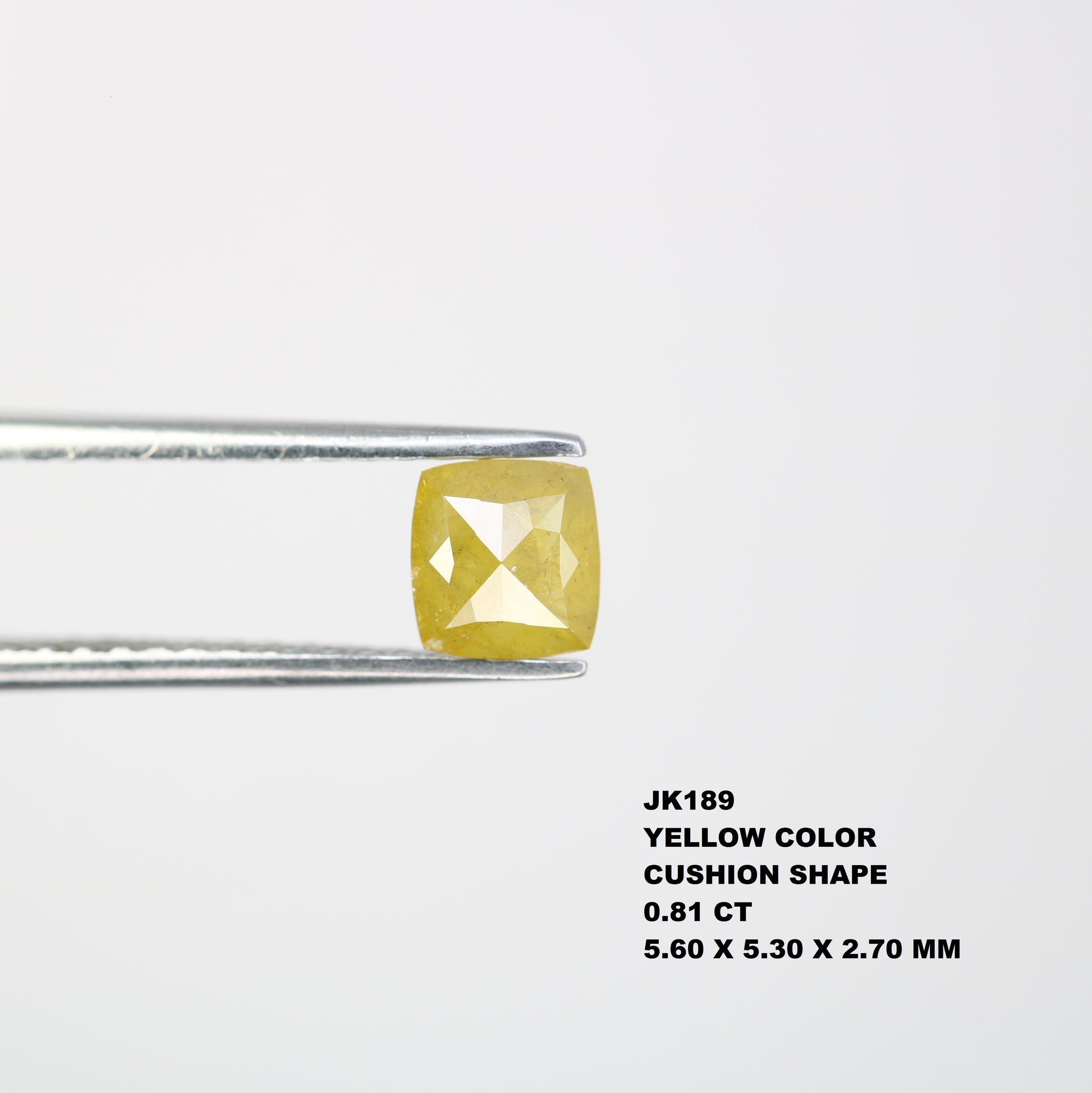 0.81 CT 5.60 MM Yellow Cushion Shape Fancy Diamond For Promise Ring - JayKrishna Diamond