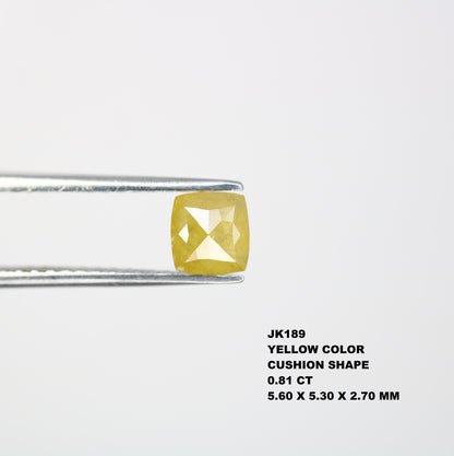 0.81 CT 5.60 MM Yellow Cushion Shape Fancy Diamond For Promise Ring - JayKrishna Diamond