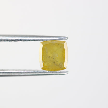 0.81 CT 5.60 MM Yellow Cushion Shape Fancy Diamond For Promise Ring - JayKrishna Diamond