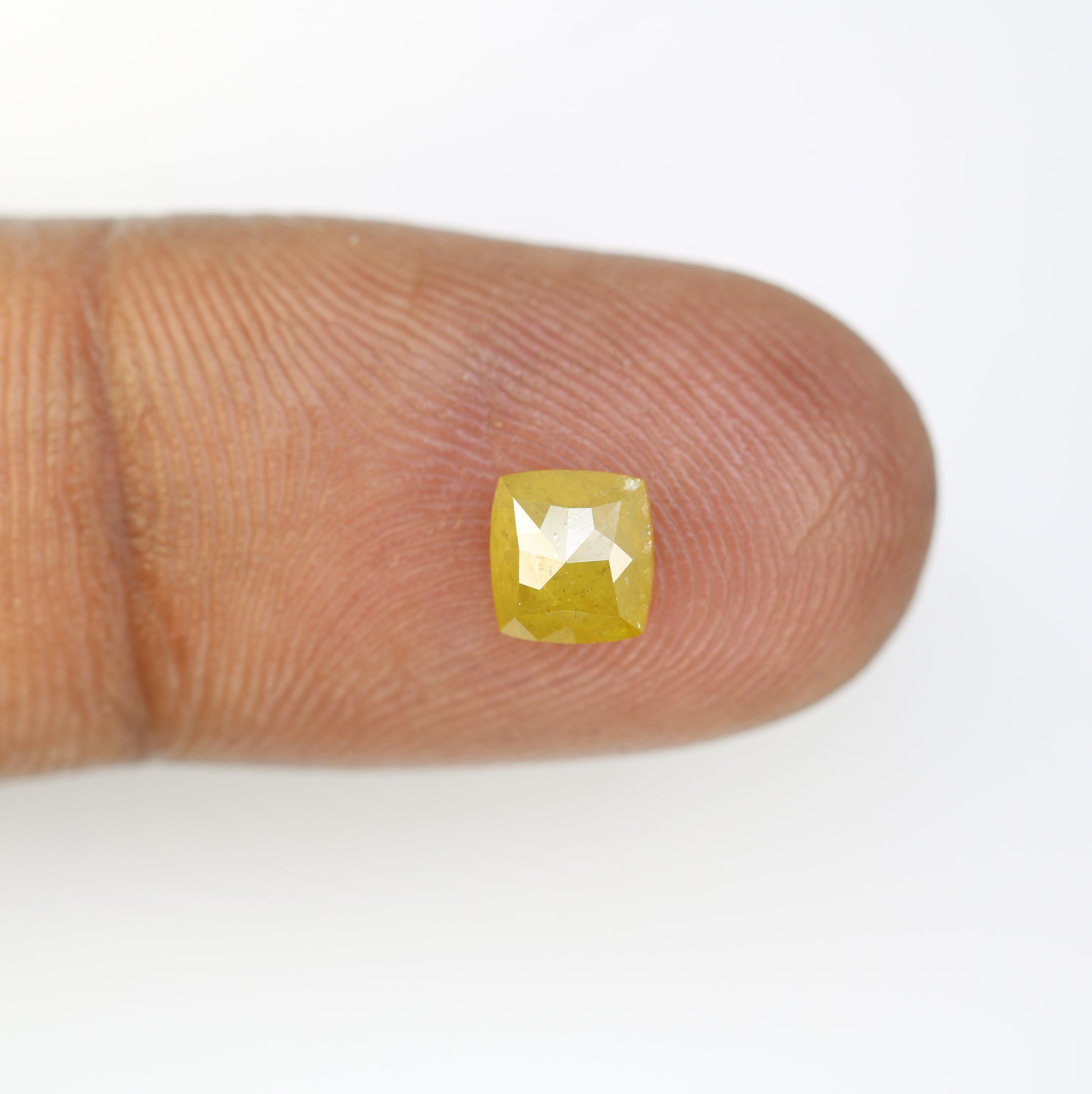 0.81 CT 5.60 MM Yellow Cushion Shape Fancy Diamond For Promise Ring - JayKrishna Diamond
