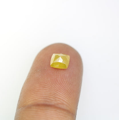 0.81 CT 5.60 MM Yellow Cushion Shape Fancy Diamond For Promise Ring - JayKrishna Diamond