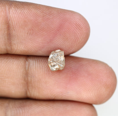 1.35 CT 6.70 MM Raw Rough Natural Uncut Grey Diamond For Engagement Ring - JayKrishna Diamond