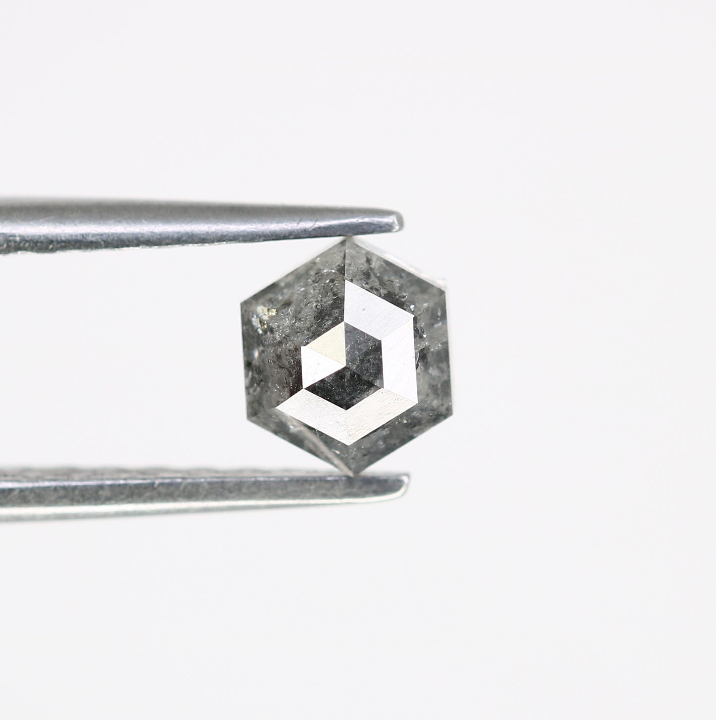0.80 Carat Hexagon Cut 5.60 MM Salt And Pepper Diamond For Wedding Ring - JayKrishna Diamond