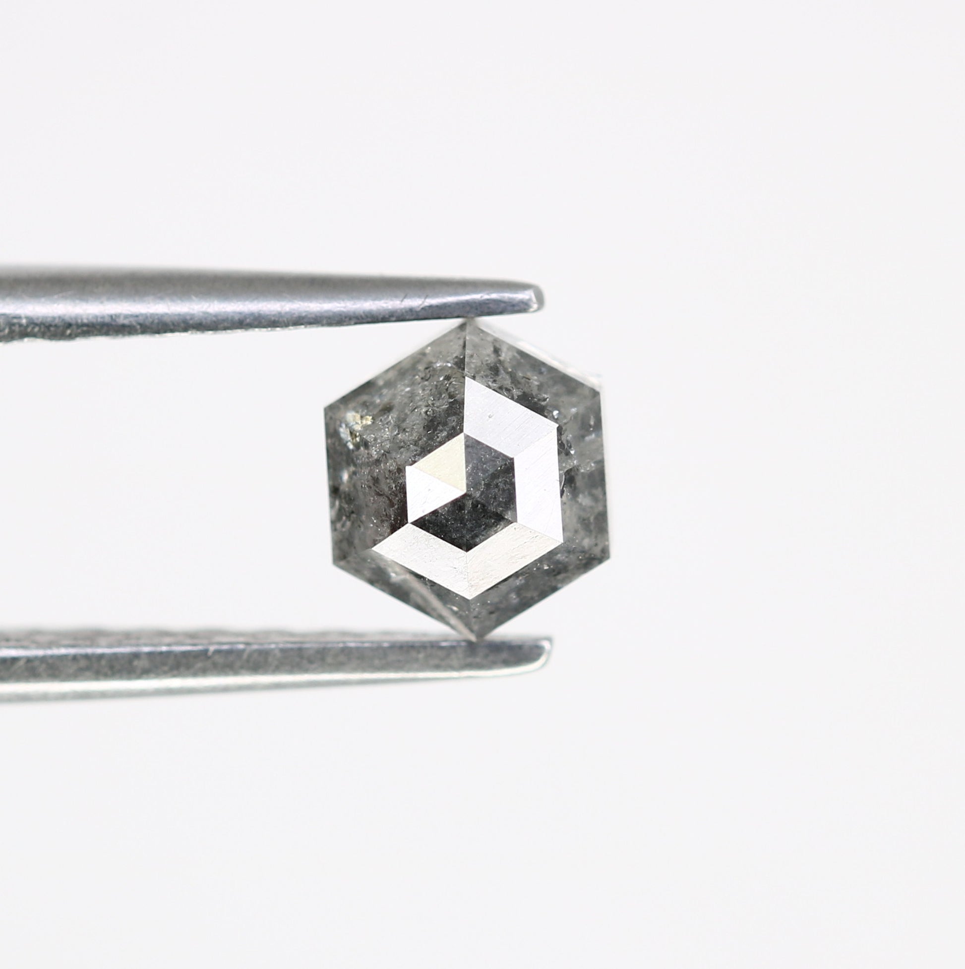 0.80 Carat Hexagon Cut 5.60 MM Salt And Pepper Diamond For Wedding Ring - JayKrishna Diamond