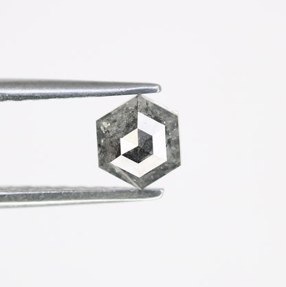 0.80 Carat Hexagon Cut 5.60 MM Salt And Pepper Diamond For Wedding Ring - JayKrishna Diamond