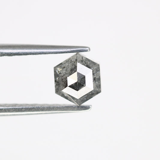 0.80 Carat Hexagon Cut 5.60 MM Salt And Pepper Diamond For Wedding Ring - JayKrishna Diamond