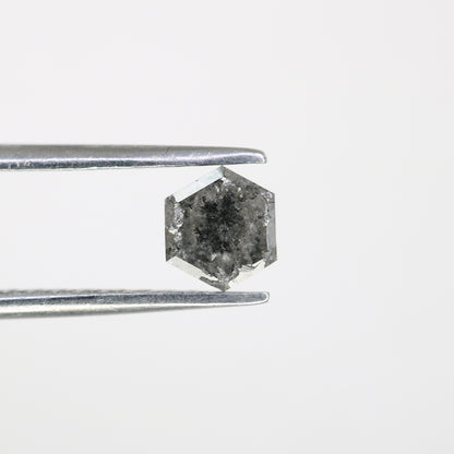 0.80 Carat Hexagon Cut 5.60 MM Salt And Pepper Diamond For Wedding Ring - JayKrishna Diamond